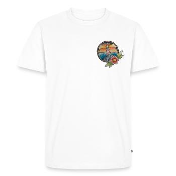 Traditional Tattoo Lighthouse - Men's Premium Organic T-Shirt - white - Front - Nico (187cm)