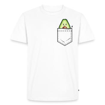 Poche chemise avec avocat - T-shirt Premium bio Homme - blanc - Devant - Nico (187cm)