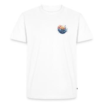 Abstract Waterflow Sun - Men's Premium Organic T-Shirt - white - Front - Nico (187cm)