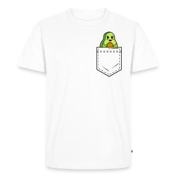 Poche chemise avec avocat sucré - T-shirt Premium bio Homme - blanc - Devant - Nico (187cm)