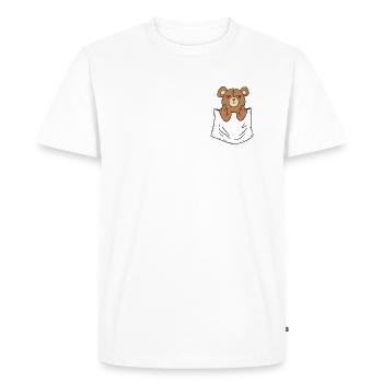 Teddy Bear Middle Finger Evil Read Me Cheeky - T-shirt Premium bio Homme - blanc - Devant - Nico (187cm)