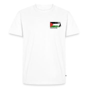 Free Palestine - T-shirt Premium bio Homme - blanc - Devant - Nico (187cm)