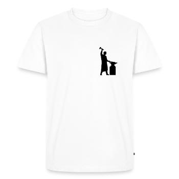 schmied_1c - Men's Premium Organic T-Shirt - white - Front - Nico (187cm)