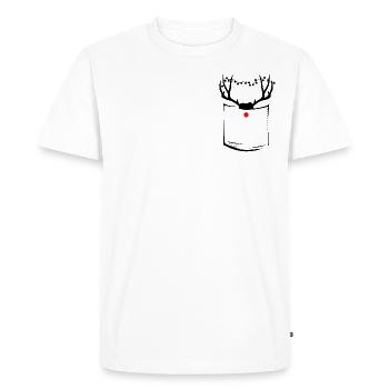 renne Rudolf || Noël - T-shirt Premium bio Homme - blanc - Devant - Nico (187cm)