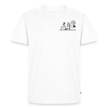 Télétravail - T-shirt Premium bio Homme - blanc - Devant - Nico (187cm)