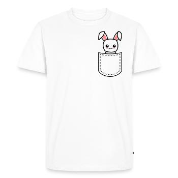 lapin dans une poche - T-shirt Premium bio Homme - blanc - Devant - Nico (187cm)