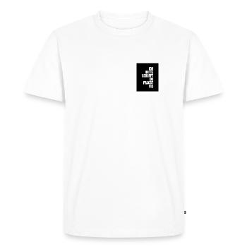 Kwatsch Design Ich hatte gehofft Du fragst nie - Männer Premium Bio T-Shirt - Weiß - Vorne - Nico (187cm)