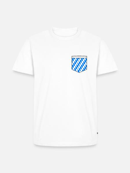 Bayern Pocket Design - Männer Premium Bio T-Shirt - Weiß
