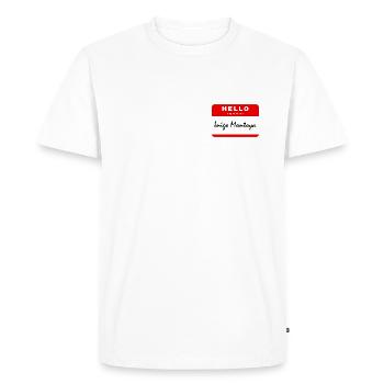 Bonjour mon nom est Inigo Montoya - T-shirt Premium bio Homme - blanc - Devant - Nico (187cm)