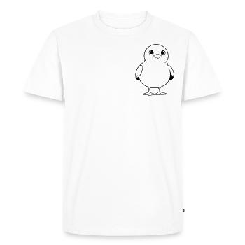 Mouette déconcertée - Conception d’animaux de dessin animé amusante - T-shirt Premium bio Homme - blanc - Devant - Nico (187cm)