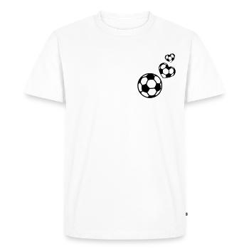 Coeur J'aime Football champion monde coupe gagant - T-shirt Premium bio Homme - blanc - Devant - Nico (187cm)