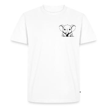 Contour d’éléphant mignon - Motif animal mignon - T-shirt Premium bio Homme - blanc - Devant - Nico (187cm)