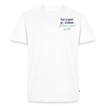 Laissez votre passion peindre votre chemin - T-shirt Premium bio Homme - blanc - Devant - Nico (187cm)