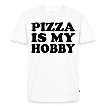 La pizza est mon passe-temps - T-shirt Premium bio Homme - blanc - Devant - Nico (187cm)