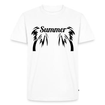 Palmiers d'été - T-shirt Premium bio Homme - blanc - Devant - Nico (187cm)
