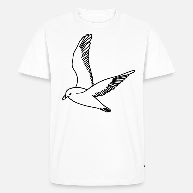 Möwe - Männer Premium Bio T-Shirt - Weiß