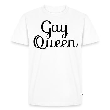 GAY QUEEN - Men's Premium Organic T-Shirt - white - Front - Nico (187cm)