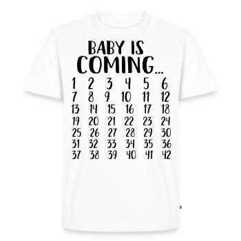 Drôle Grossesse Enceinte Cadeau Parents - T-shirt Premium bio Homme - blanc - Devant - Nico (187cm)
