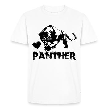 J’aime une panthère - T-shirt Premium bio Homme - blanc - Devant - Nico (187cm)