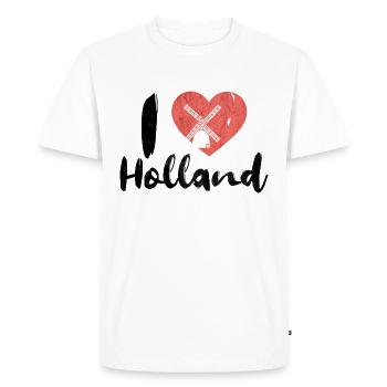I love Holland Pays-Bas Windmühle Windmühle - T-shirt Premium bio Homme - blanc - Devant - Nico (187cm)