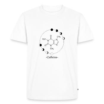 Molécule de caféine avec contour - T-shirt Premium bio Homme - blanc - Devant - Nico (187cm)