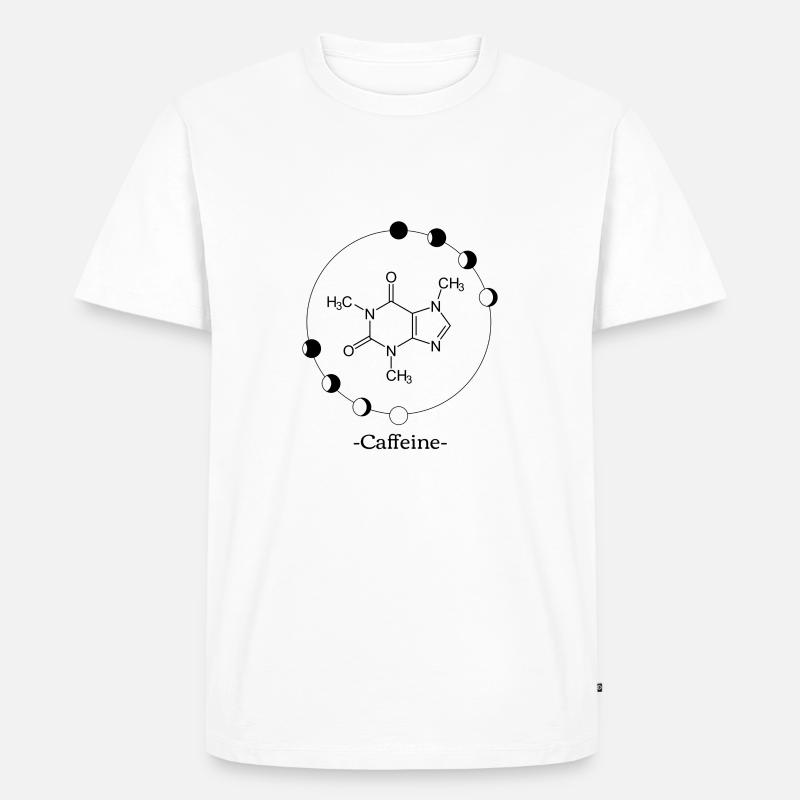 Koffein Molekül mit Umrandung - Männer Premium Bio T-Shirt - Weiß