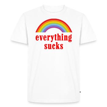 Sarcastic saying everything sucks rainbow - Men's Premium Organic T-Shirt - white - Front - Nico (187cm)