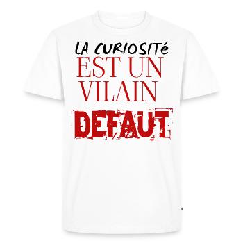 la curiosité est un vilain défaut - T-shirt Premium bio Homme - blanc - Devant - Nico (187cm)