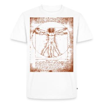 L’estampe de l’homme vitruvien de Leonardo DaVinci - T-shirt Premium bio Homme - blanc - Devant - Nico (187cm)