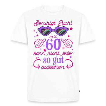 60. Geburtstag Frauen Damen 60 Jahre Geschenk - Männer Premium Bio T-Shirt - Weiß - Vorne - Nico (187cm)