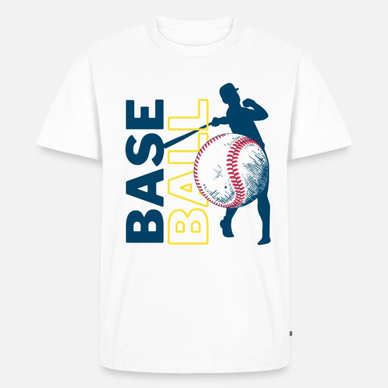 Baseball - Männer Premium Bio T-Shirt - Weiß