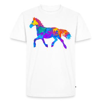 Chevaux Chevaux Sport équestre Filles à cheval - T-shirt Premium bio Homme - blanc - Devant - Nico (187cm)