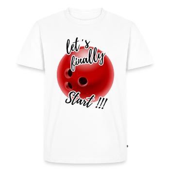 Commençons enfin Bowling 5 - T-shirt Premium bio Homme - blanc - Devant - Nico (187cm)