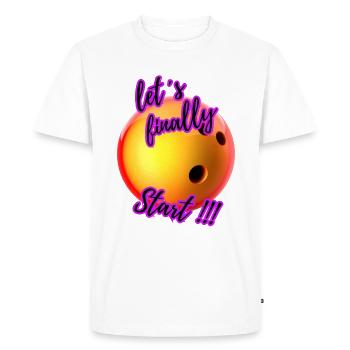 Commençons enfin Bowling 3 - T-shirt Premium bio Homme - blanc - Devant - Nico (187cm)