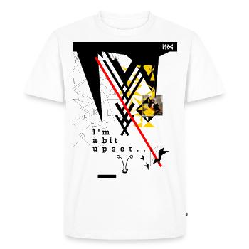 Upset! - Men's Premium Organic T-Shirt - white - Front - Nico (187cm)