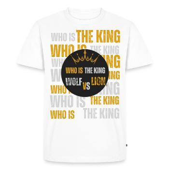 Qui le Roi ? - T-shirt Premium bio Homme - blanc - Devant - Nico (187cm)