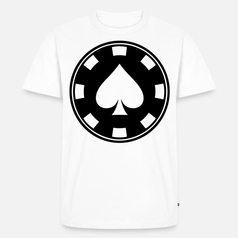 Poker-Chip - Männer Premium Bio T-Shirt - Weiß