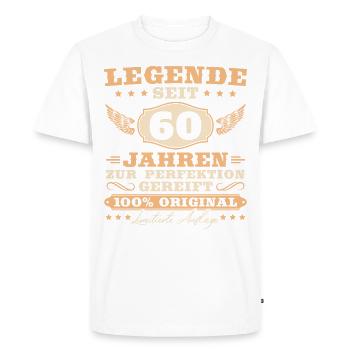 60 Geburtstag Männer Frauen 60 Jahre - Männer Premium Bio T-Shirt - Weiß - Vorne - Nico (187cm)