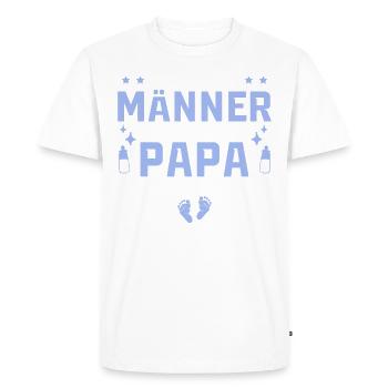 Werdender Papa Schwangerschaft verkünden - Männer Premium Bio T-Shirt - Weiß - Vorne - Nico (187cm)