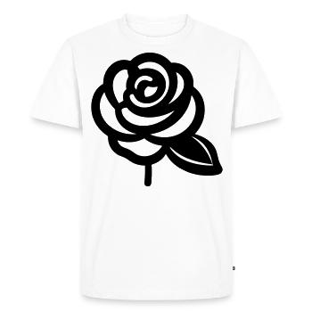 Pink Flower - Men's Premium Organic T-Shirt - white - Front - Nico (187cm)