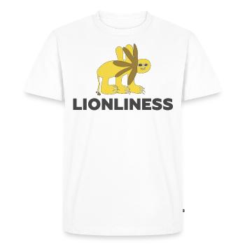 LIONLINESS - Lion Only Outsider Art - Men's Premium Organic T-Shirt - white - Front - Nico (187cm)