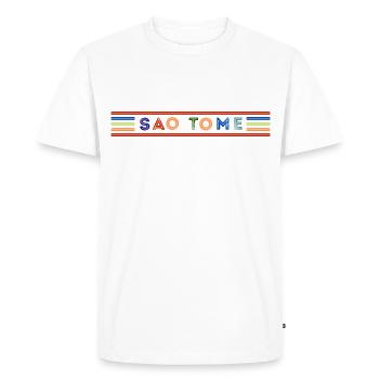 SAO TOME - T-shirt Premium bio Homme - blanc - Devant - Nico (187cm)