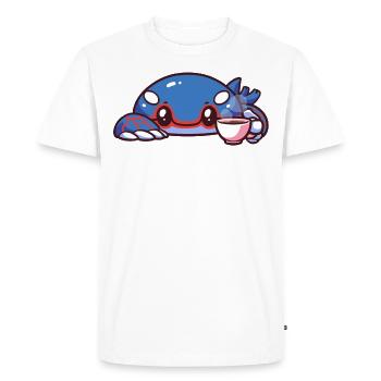 Kyogre buvant du café - T-shirt Premium bio Homme - blanc - Devant - Nico (187cm)