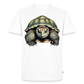 Grand T-Shirt Tortue Magnifique Motif Repti - T-shirt Premium bio Homme - blanc - Devant - Nico (187cm)