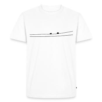 Oiseaux - T-shirt Premium bio Homme - blanc - Devant - Nico (187cm)