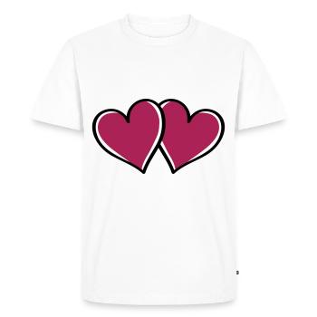 hearts love heart - Men's Premium Organic T-Shirt - white - Front - Nico (187cm)