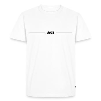 2023 - Année - Ligne - Réveillon du Nouvel An - T-shirt Premium bio Homme - blanc - Devant - Nico (187cm)