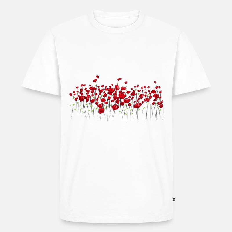Klatschmohn Mohn Blumen - Männer Premium Bio T-Shirt - Weiß