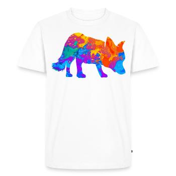 Fox Red Fox Foxes Silhouette Idée cadeau - T-shirt Premium bio Homme - blanc - Devant - Nico (187cm)