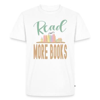 Read more books - Men's Premium Organic T-Shirt - white - Front - Nico (187cm)